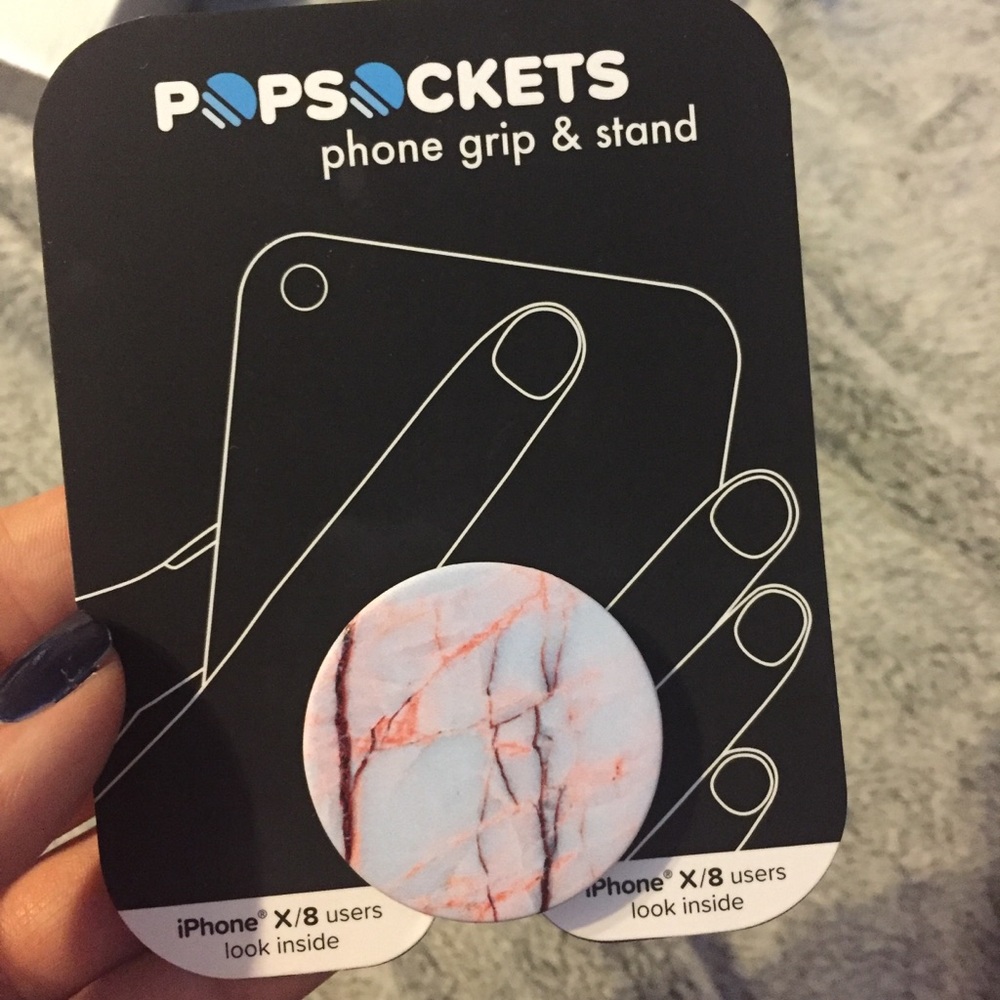 Blush marble pop socket